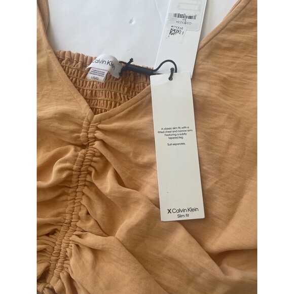 NWT Calvin Klein Beige‎ Top Adjustable Drawstring Size Large - Picture 3 of 7